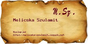 Melicska Szulamit névjegykártya